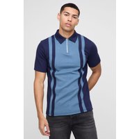 Slim-Fit Poloshirt mit Reißverschluss von boohooman