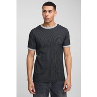 Slim-Fit Ringer T-Shirt in Waffeloptik - Schwarz - XS, Schwarz Slim-Fit Ringer T-Shirt in Waffeloptik - Schwarz - XS, Schwarz von boohooman