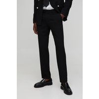Slim-Fit Schlag-Anzughose - Schwarz - 30, Schwarz von boohooman