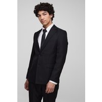 Einreihige Slim-Fit Anzugjacke - Schwarz - M, Schwarz von boohooman