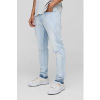 Zerrissene Slim-Fit Jeans - Blau - 28R, Blau von boohooman
