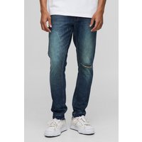 Zerrissene Slim-Fit Jeans - Blau - 34R, Blau von boohooman