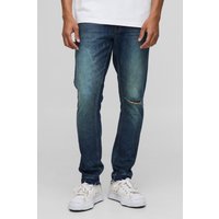 Zerrissene Slim-Fit Jeans - Blau - 36R, Blau von boohooman