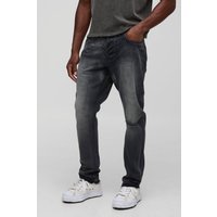 Zerrissene Slim-Fit Jeans - Schwarz - 28R, Schwarz von boohooman