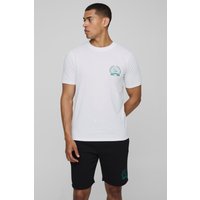 Slim-Fit T-Shirt & Shorts mit BM Country Club Print - Schwarz - XL, Schwarz Slim-Fit T-Shirt & Shorts mit BM Country Club Print - Schwarz - XL, Schwarz von boohooman