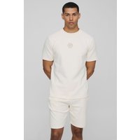 Slim-Fit T-Shirt & Shorts mit BM-Stickerei von boohooman