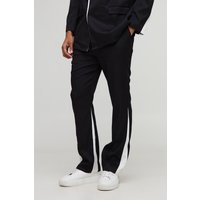 Gerade Anzughose mit Kontrast-Detail - Schwarz - XL, Schwarz von boohooman