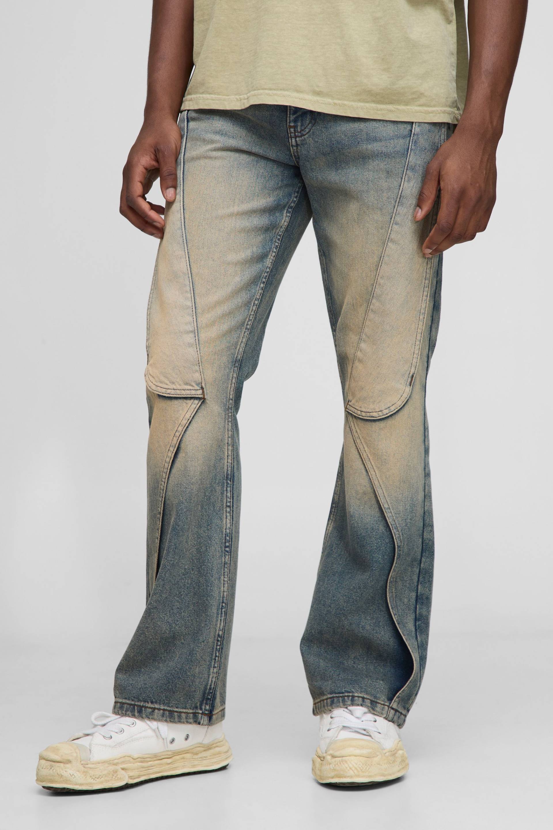 Slim-Fit Schlagjeans - Grau - 30R, Grau Slim-Fit Schlagjeans - Grau - 30R, Grau von boohooman