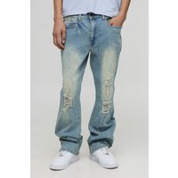 Slim Flared Scattered Rhinestone Ripped Jeans von boohooman