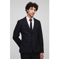 Einreihige Slim-Fit Anzugjacke - Schwarz - 40, Schwarz von boohooman