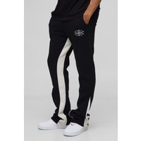 Slim-Fit Schlag-Jogginghose - Schwarz - L, Schwarz von boohooman