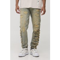 Zerrissene Slim-Fit Jeans - Blau - 36R, Blau von boohooman