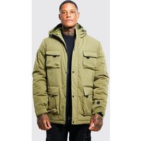 Smarter Parka mit 3D Taschen - Khaki - XS, Khaki Smarter Parka mit 3D Taschen - Khaki - XS, Khaki von boohooman