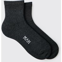 Socken mit Man-Etikett - Grau - ONE SIZE, Grau Socken mit Man-Etikett - Grau - ONE SIZE, Grau von boohooman