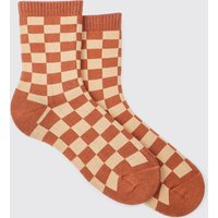 Socken mit Schachbrett-Print - Braun - ONE SIZE, Braun Socken mit Schachbrett-Print - Braun - ONE SIZE, Braun von boohooman