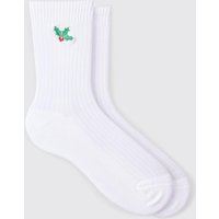 Socken mit Weihnachts-Stickerei von boohooman