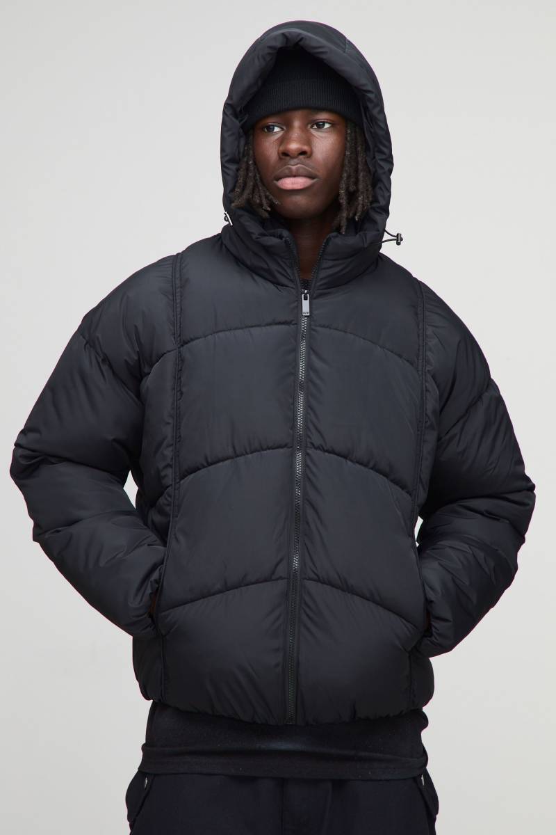 Steppjacke mit Kapuze - Schwarz - XS, Schwarz Steppjacke mit Kapuze - Schwarz - XS, Schwarz von boohooman