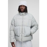 Steppjacke mit Taschen-Detail - Grau - XS, Grau Steppjacke mit Taschen-Detail - Grau - XS, Grau von boohooman