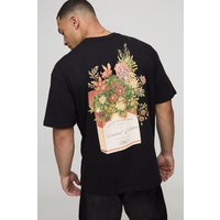 Stone Oversized Boxy Washed Man Snake Raw Hem Printed T-Shirt - pebble - M, pebble von boohooman