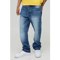Blaue Jeans mit geradem Bein - 36R, Blau von boohooman
