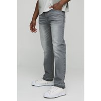 Graue Jeans mit geradem Bein - 28R, Grau von boohooman