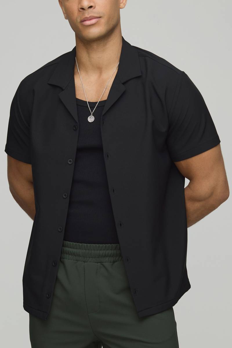 Stretch-Hemd - Schwarz - XS, Schwarz von boohooman