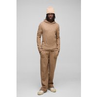 Strick Hoodie-Trainingsanzug mit geteiltem Saum von boohooman