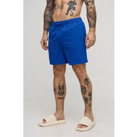 Strukturierte mittellange Badehose - Grau - XS, Grau von boohooman