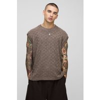 Strukturierter Oversize Strick-vesttop - Braun - M, Braun von boohooman
