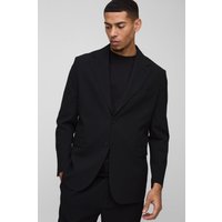 Strukturierter Stretch-Blazer mit geradem Bein - Schwarz - 42, Schwarz Strukturierter Stretch-Blazer mit geradem Bein - Schwarz - 42, Schwarz von boohooman