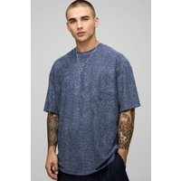 Strukturiertes Oversize T-Shirt - Blau - XS, Blau Strukturiertes Oversize T-Shirt - Blau - XS, Blau von boohooman