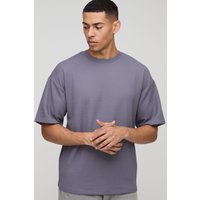 Strukturiertes T-Shirt - Grau - XS, Grau von boohooman