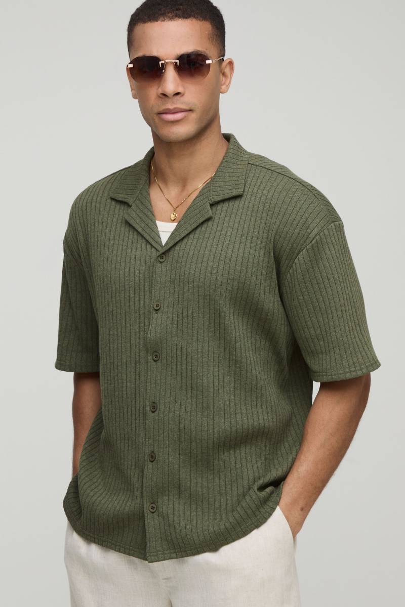 Strukturiertes geripptes Oversize Jersey-Hemd von boohooman