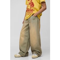 Super lockere gebleichte Jeans - Grau - 28R, Grau von boohooman