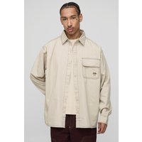 Langärmliges super Oversize Hemd - Grau - XS, Grau von boohooman