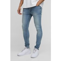 Super Skinny Stretch Skinny Jeans - Blau - 34R, Blau von boohooman