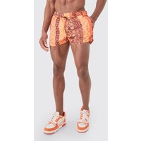 Super kurze Badehose mit Bandana-Print - Braun - M, Braun von boohooman