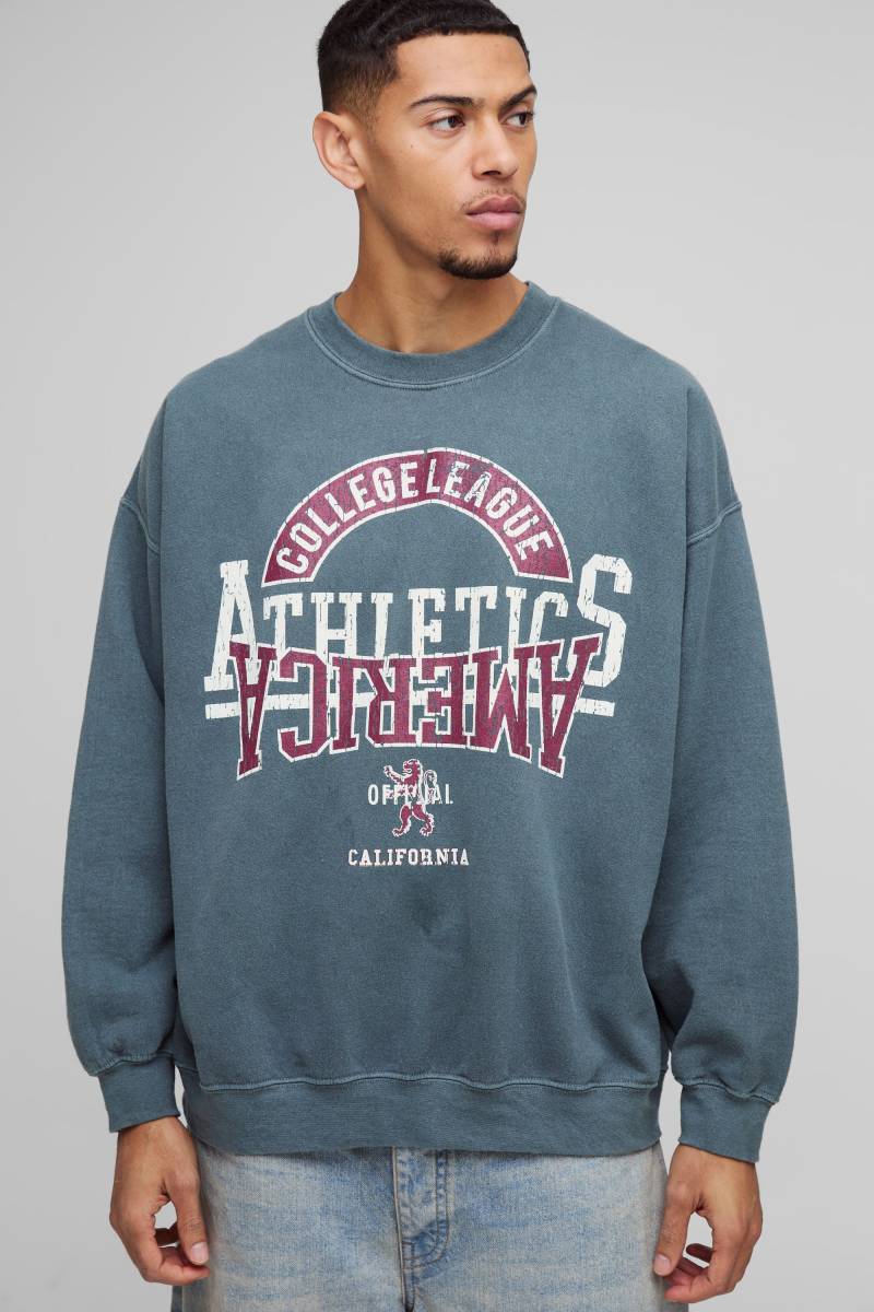 Sweatshirt mit Print - Blau - XS, Blau Sweatshirt mit Print - Blau - XS, Blau von boohooman