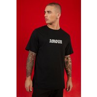 T-Shirt mit Amour Print - Schwarz - M, Schwarz von boohooman