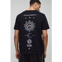 T-Shirt mit Celestial Space Print - Schwarz - XS, Schwarz T-Shirt mit Celestial Space Print - Schwarz - XS, Schwarz von boohooman
