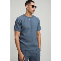 T-Shirt mit Falten - Blau - XS, Blau T-Shirt mit Falten - Blau - XS, Blau von boohooman