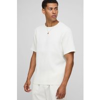 T-Shirt mit Falten - Ecru - XS, Ecru von boohooman