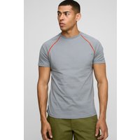 T-Shirt mit Kontrast-Paspeln - Grau - XS, Grau T-Shirt mit Kontrast-Paspeln - Grau - XS, Grau von boohooman