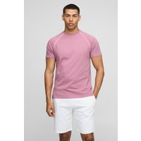 T-Shirt mit Kontrast-Paspeln - Malve - XS, Malve T-Shirt mit Kontrast-Paspeln - Malve - XS, Malve von boohooman