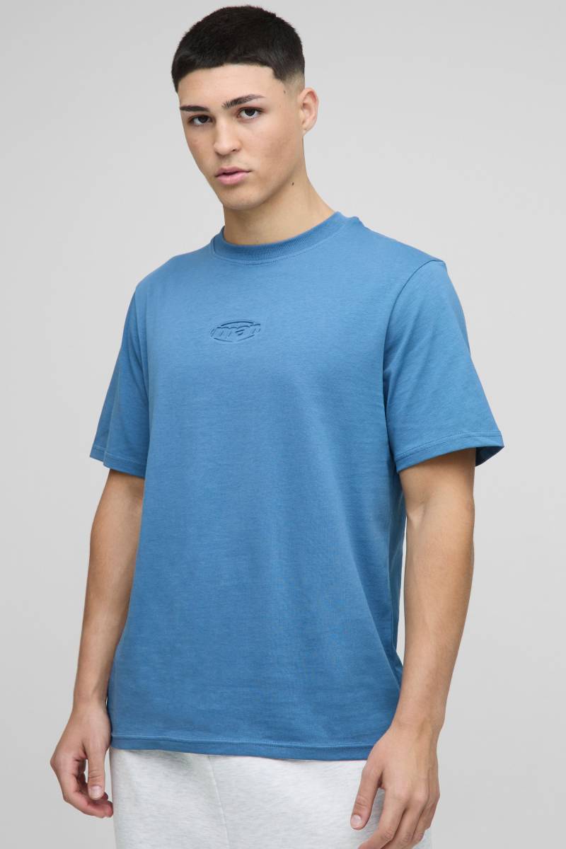 T-Shirt mit Man-Detail - Blau - XS, Blau T-Shirt mit Man-Detail - Blau - XS, Blau von boohooman