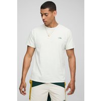 T-Shirt mit Man-Stickerei - Ecru - XS, Ecru von boohooman