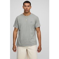 T-Shirt mit Man-Stickerei - Grau - XS, Grau T-Shirt mit Man-Stickerei - Grau - XS, Grau von boohooman