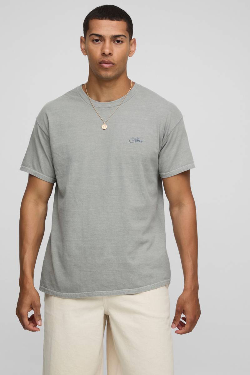 T-Shirt mit Man-Stickerei - Grau - XS, Grau T-Shirt mit Man-Stickerei - Grau - XS, Grau von boohooman