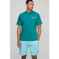 T-Shirt und Shorts Set - Blau - XS, Blau T-Shirt und Shorts Set - Blau - XS, Blau von boohooman