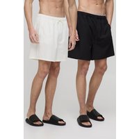 Tall 2er-Pack kurze Badehosen - Mehrfarbig - XXL, Mehrfarbig von boohooman